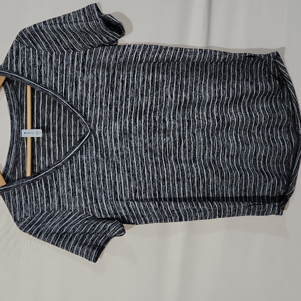 Athleta Striped V Neck Top S